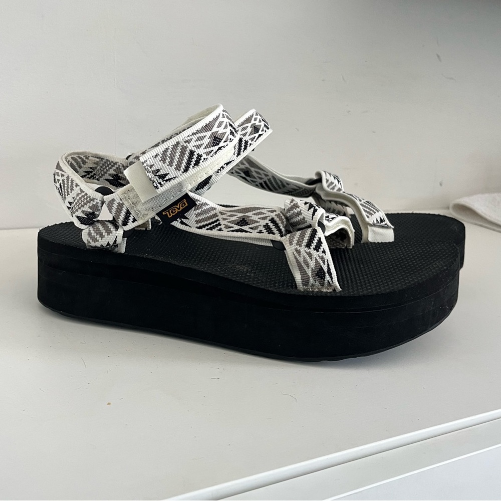 Teva Women's Black and White Platform Sandals